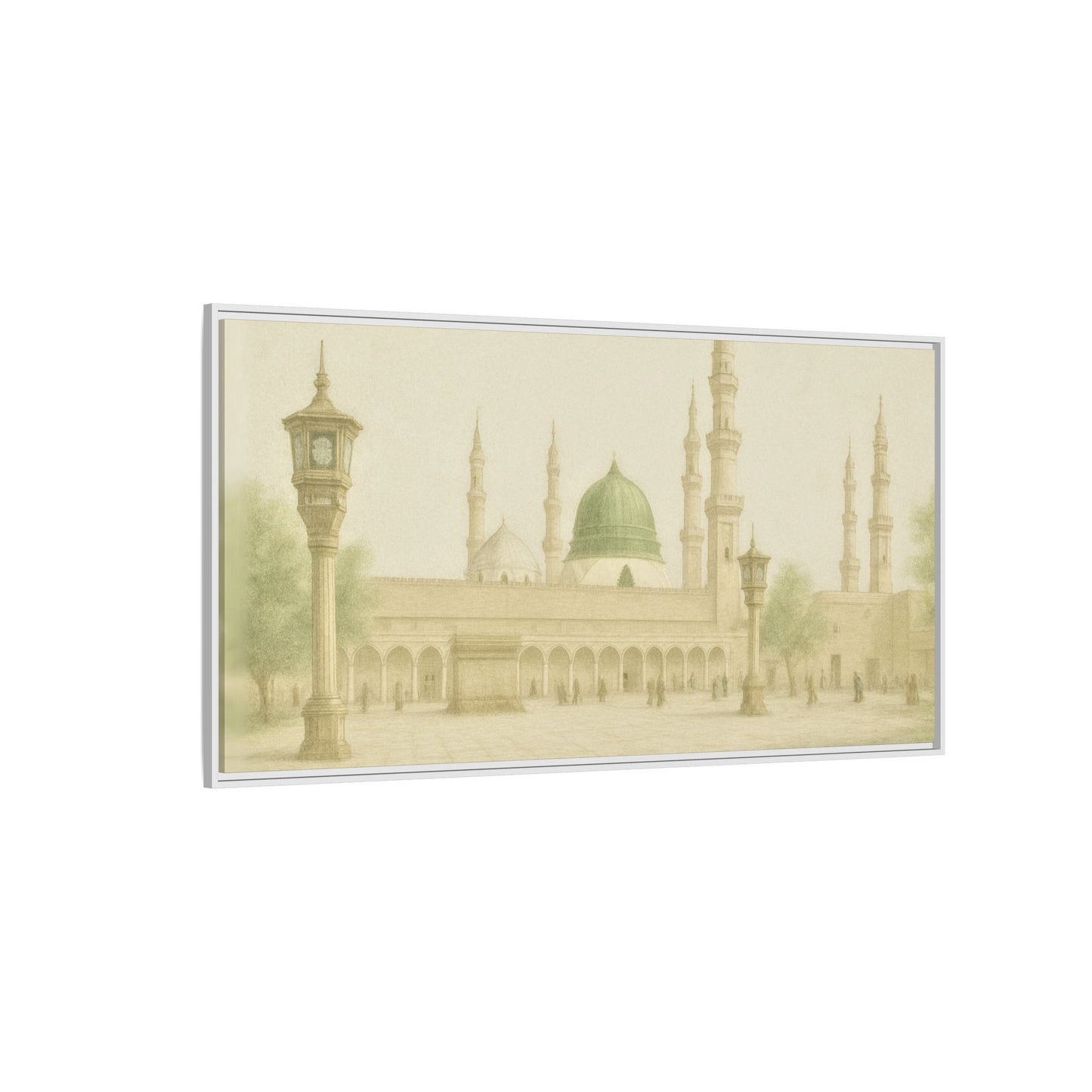 Masjid An-Nabawi Medina – Green Dome Framed Canvas