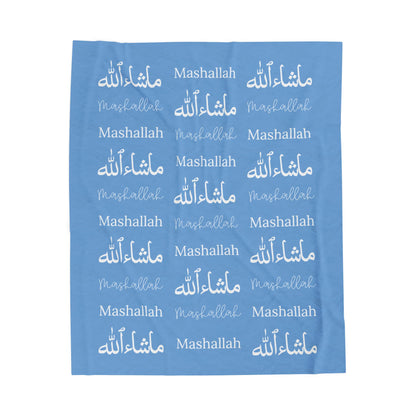 Mashallah Blanket – Light Blue & White