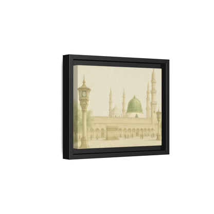 Masjid An-Nabawi Medina – Green Dome Framed Canvas