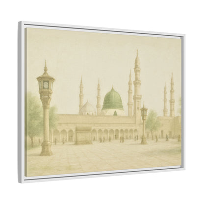 Masjid An-Nabawi Medina – Green Dome Framed Canvas