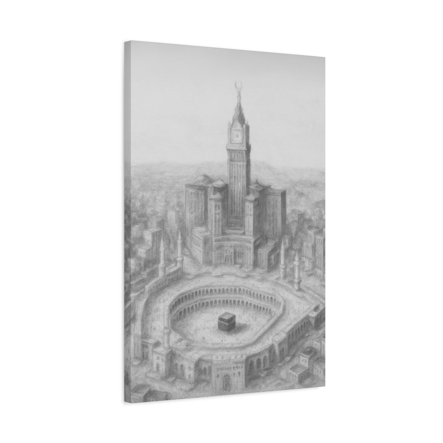 Makkah Skyline Canvas – Kaaba & Clock Tower Art (1.25" Depth)