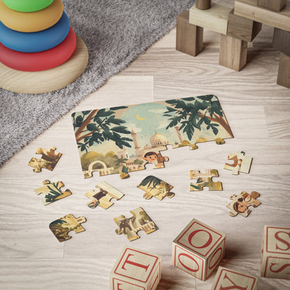 Brother & Sister Mosque Puzzle – Islamic Toy for Kids