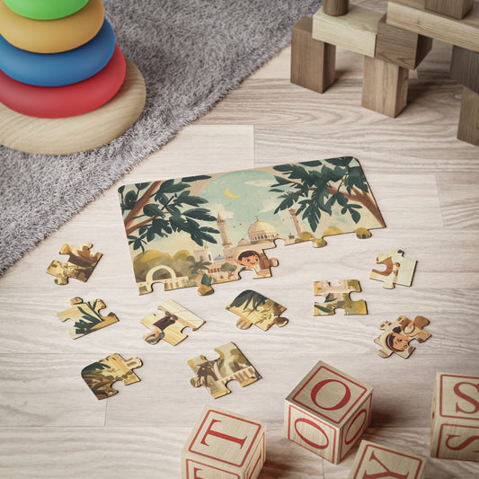 Brother & Sister Mosque Puzzle – Islamic Toy for Kids