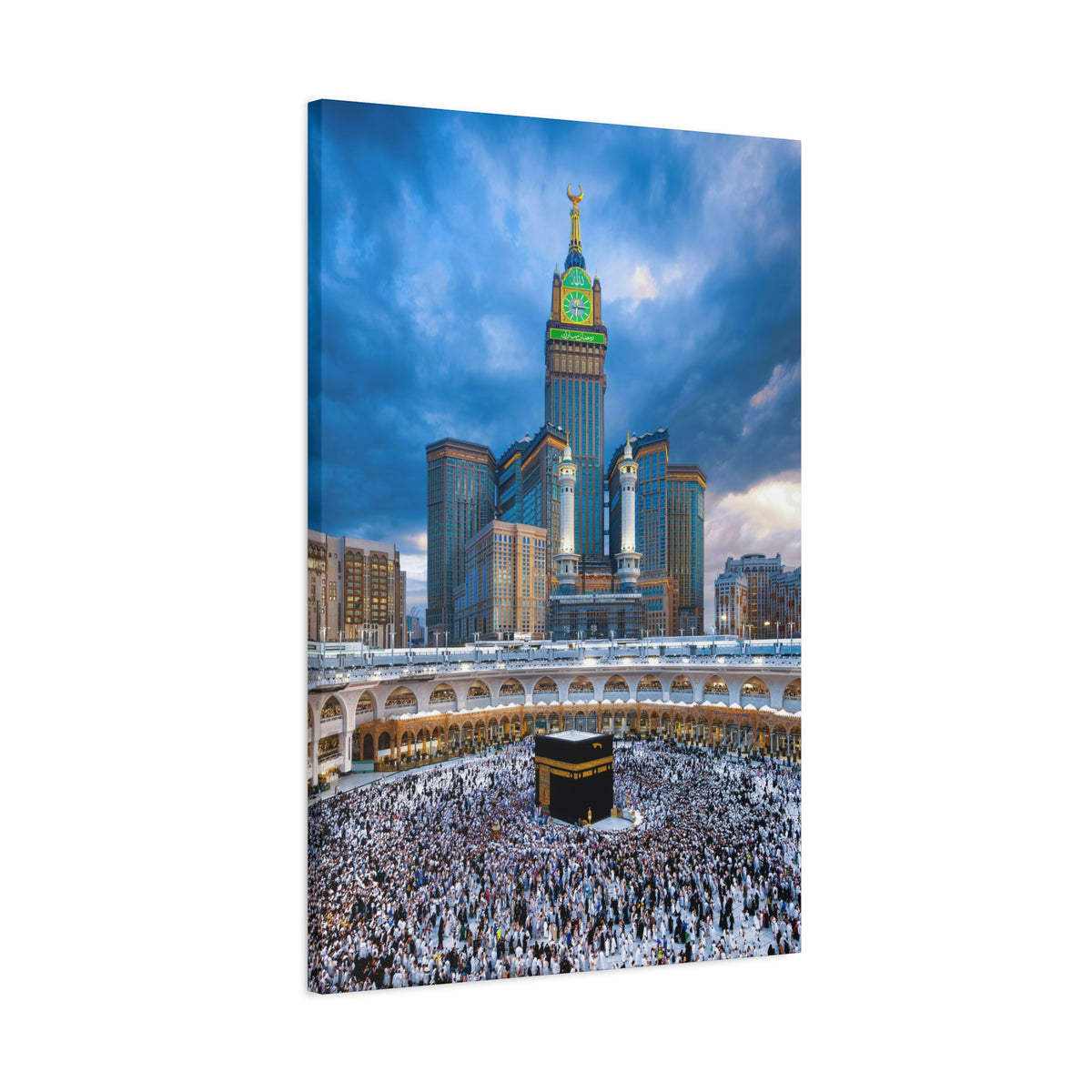Majestic Kaaba Canvas Wall Art – Mecca Clock Tower Islamic Decor