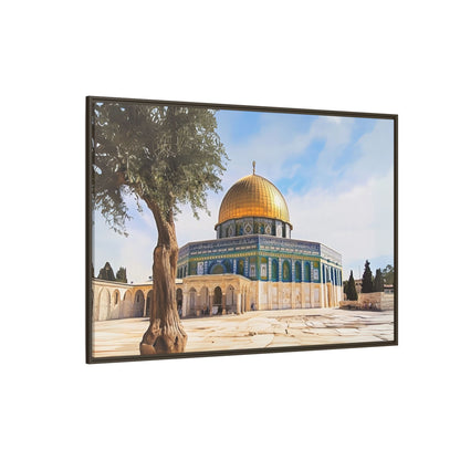 Dome of the Rock – Golden Dome & Olive Trees Framed Canvas