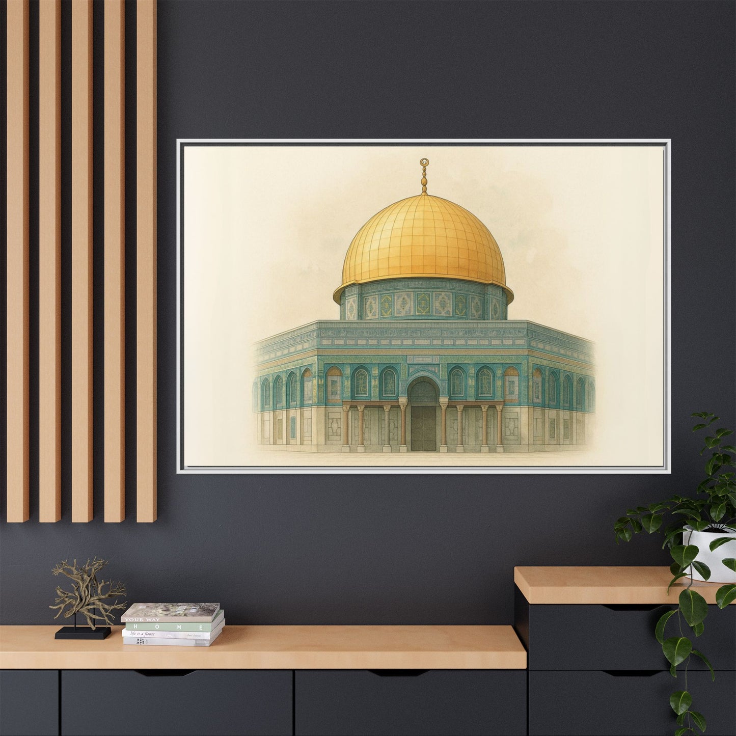 Dome of the Rock Modern Framed Canvas Art