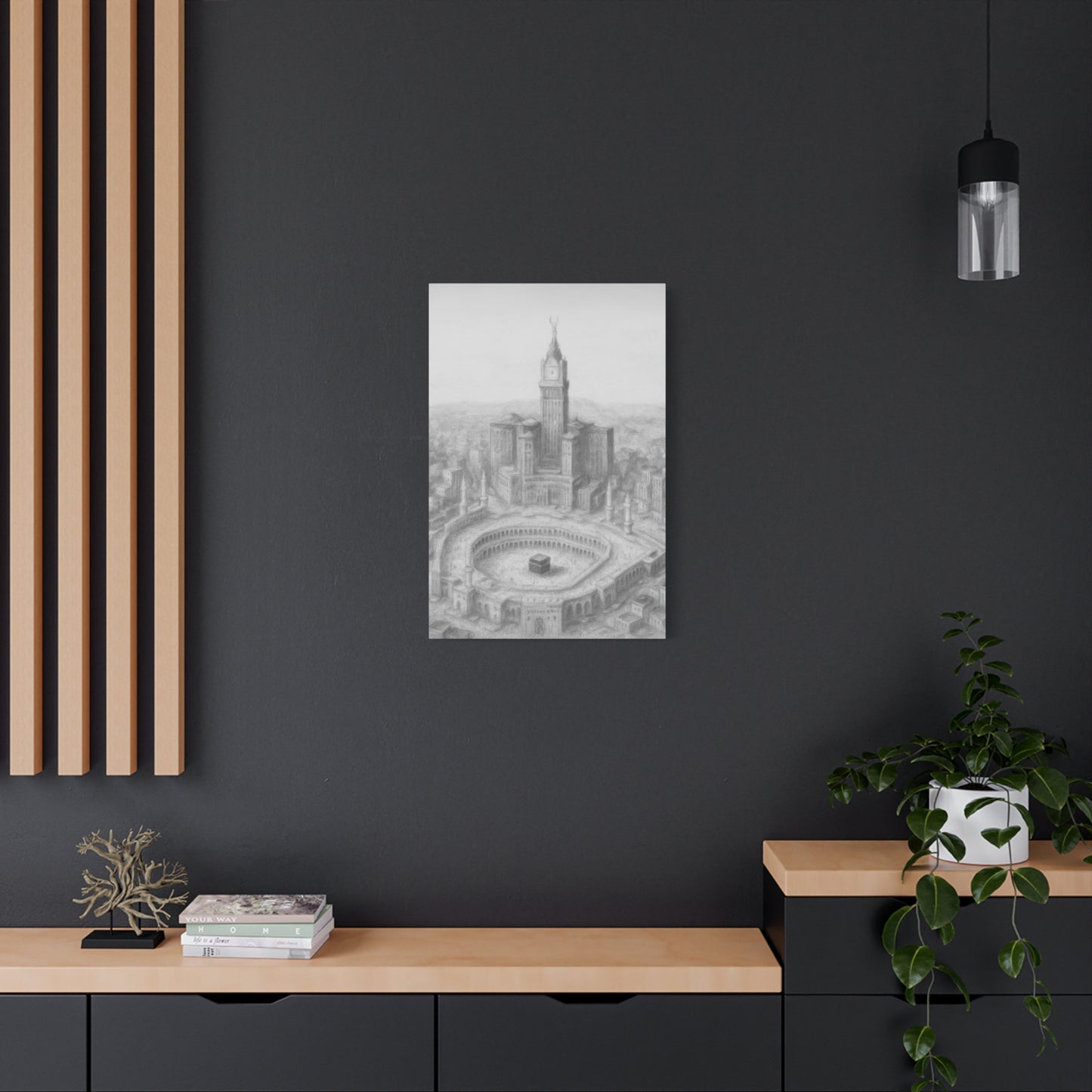 Makkah Skyline Canvas – Kaaba & Clock Tower Art (1.25" Depth)