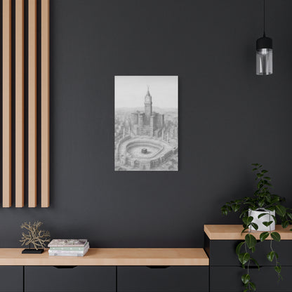 Makkah Skyline Canvas – Kaaba & Clock Tower Art (1.25" Depth)