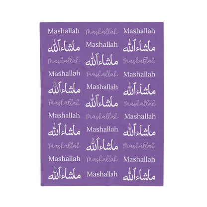 Mashallah Blanket – Purple & White