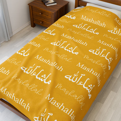 Mashallah Blanket – Yellow & White