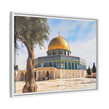Dome of the Rock – Golden Dome & Olive Trees Framed Canvas