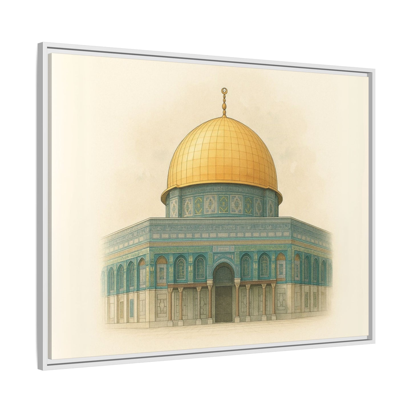 Dome of the Rock Modern Framed Canvas Art