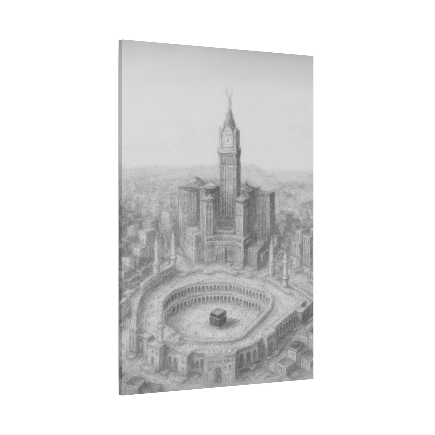 Makkah Skyline Canvas – Kaaba & Clock Tower Art (1.25" Depth)