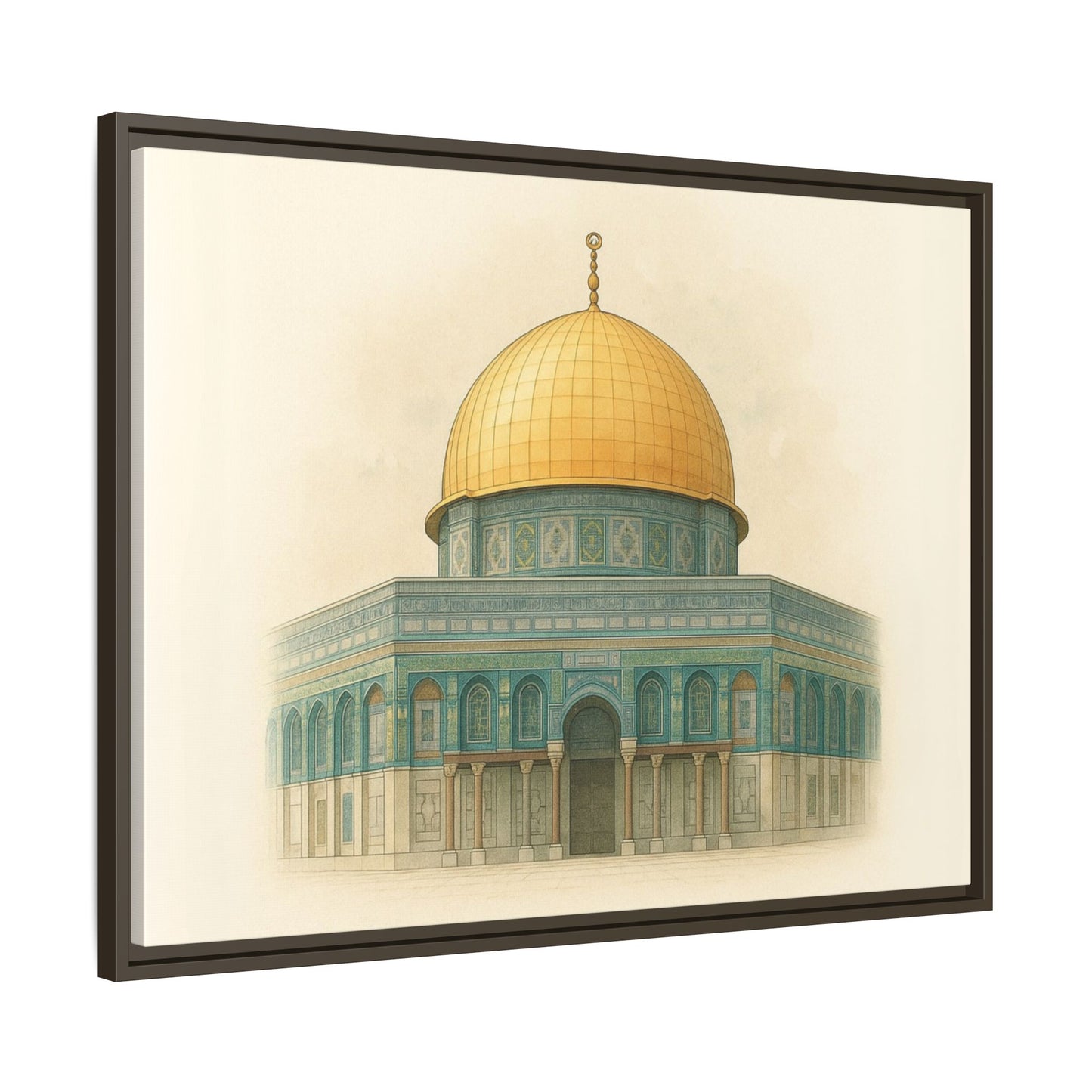 Dome of the Rock Modern Framed Canvas Art