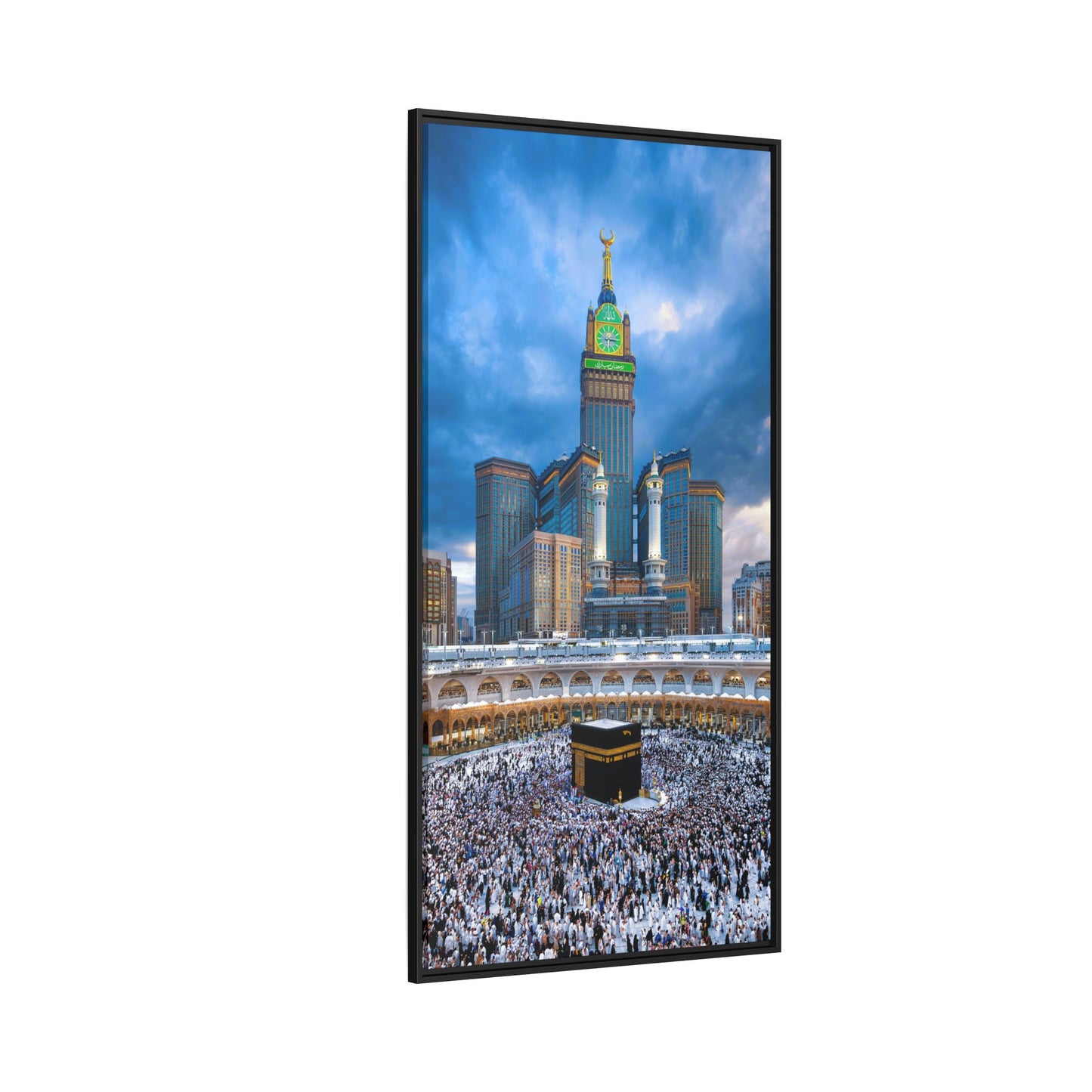 Kaaba & Clock Tower – Classic Makkah Framed Canvas