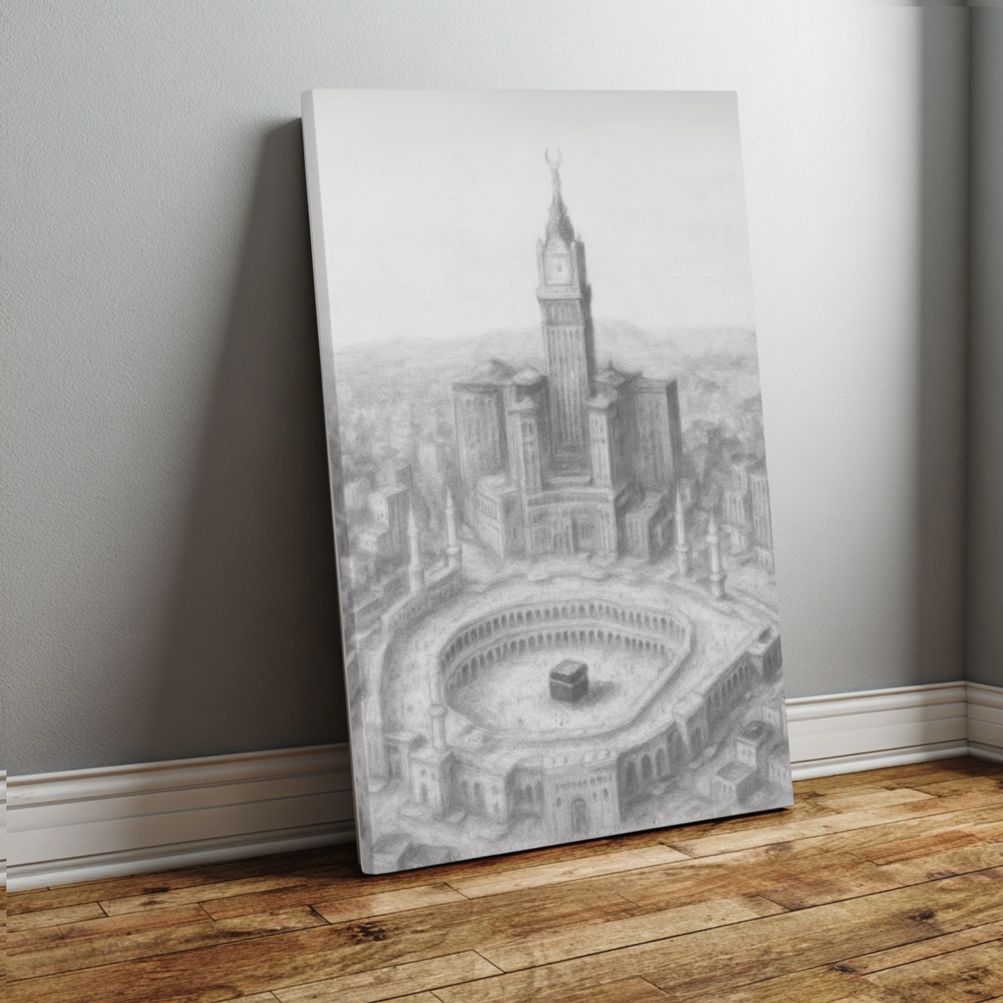 Makkah Skyline Canvas – Kaaba & Clock Tower Art (1.25" Depth)