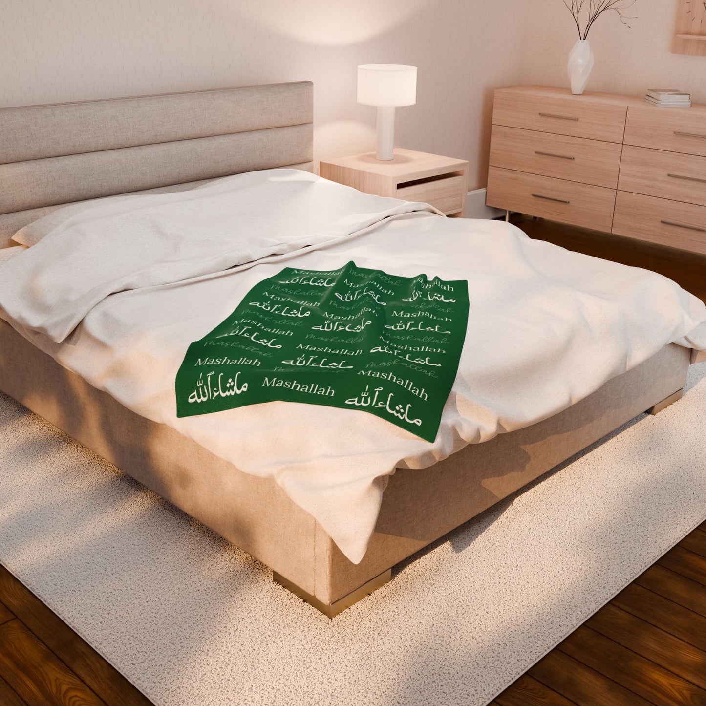 Mashallah Blanket – Green & White