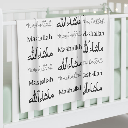 White & Black Mashallah Baby Swaddle