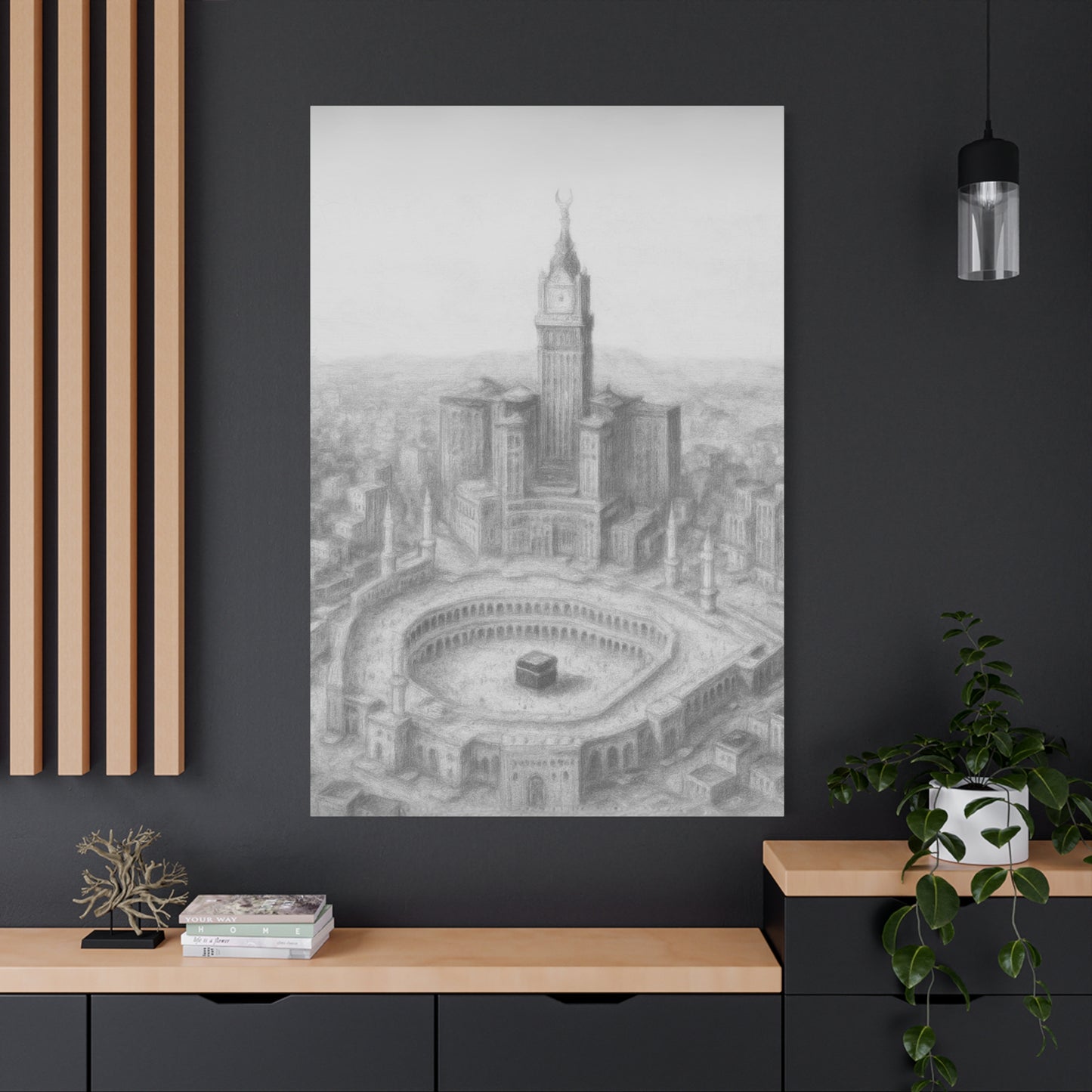 Makkah Skyline Canvas – Kaaba & Clock Tower Art (1.25" Depth)