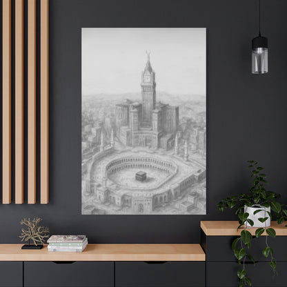 Makkah Skyline Canvas – Kaaba & Clock Tower Art (1.25" Depth)