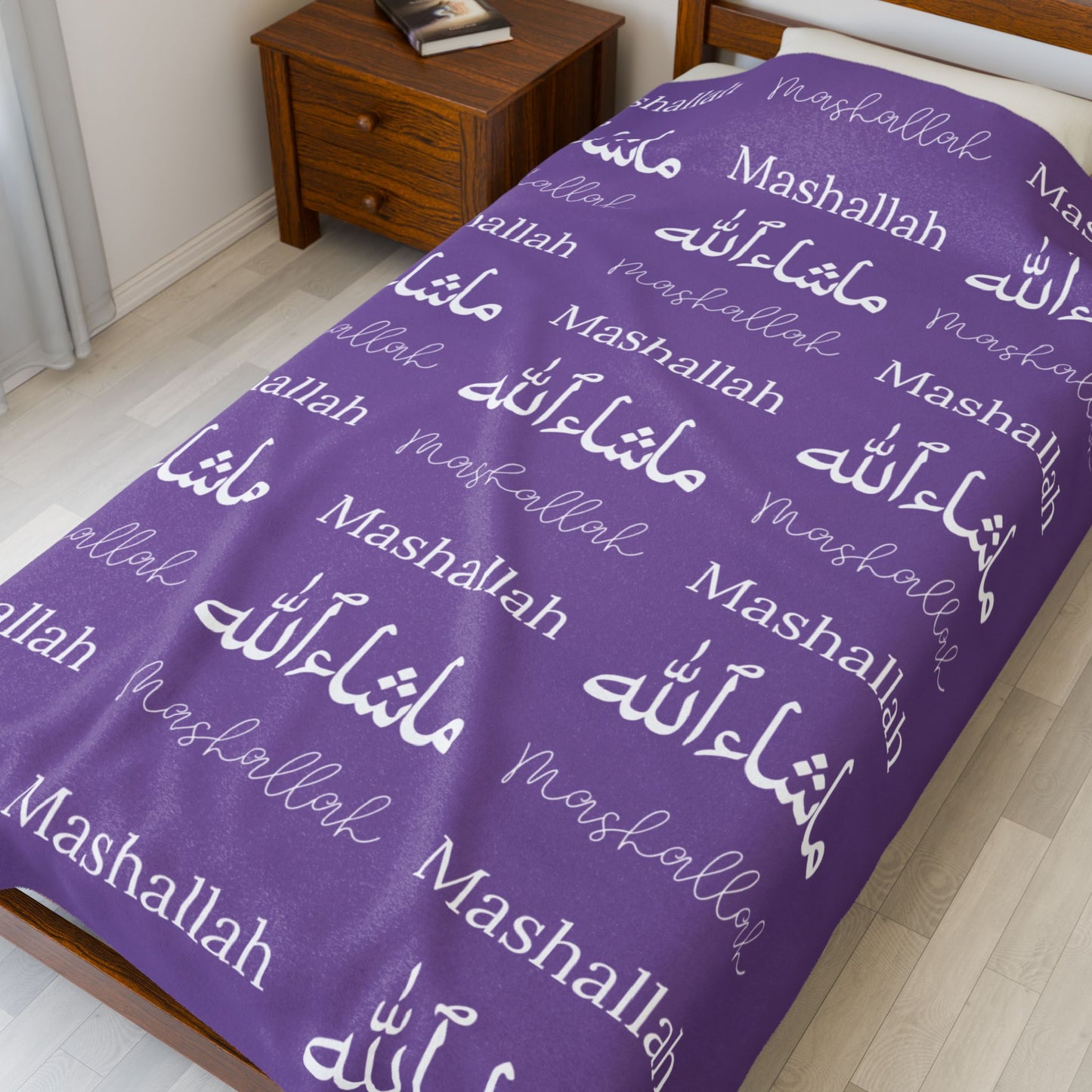Mashallah Blanket – Purple & White