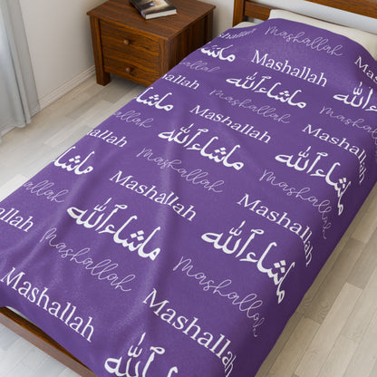 Mashallah Blanket – Purple & White