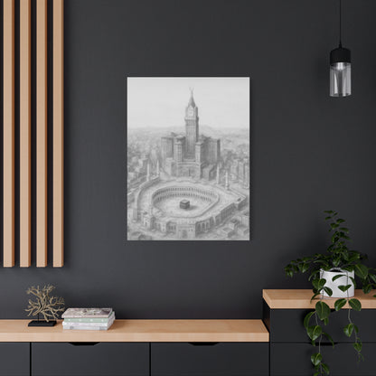 Makkah Skyline Canvas – Kaaba & Clock Tower Art (1.25" Depth)