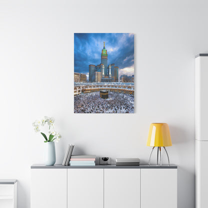 Majestic Kaaba Canvas – Mecca Clock Tower Wall Art (1.25" Depth)