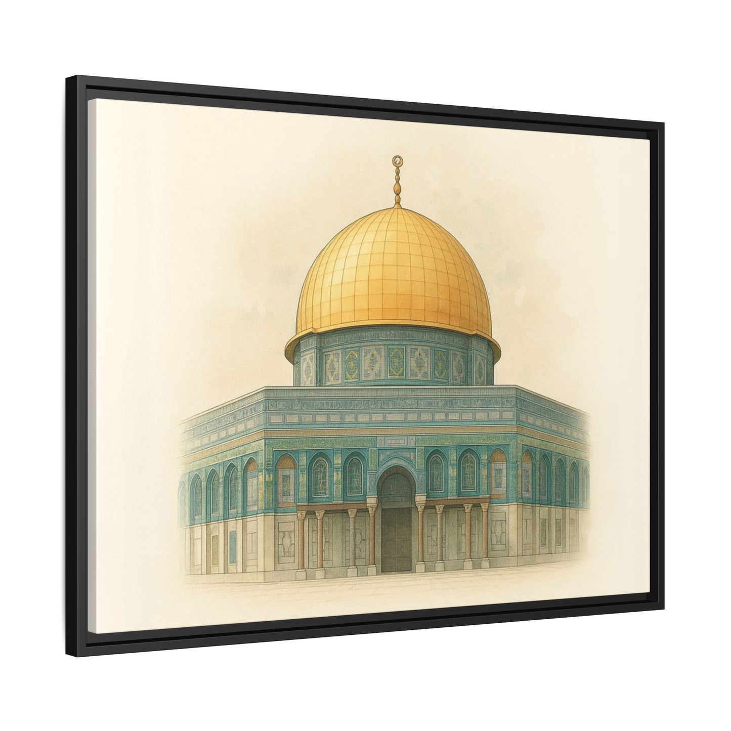 Dome of the Rock Modern Framed Canvas Art