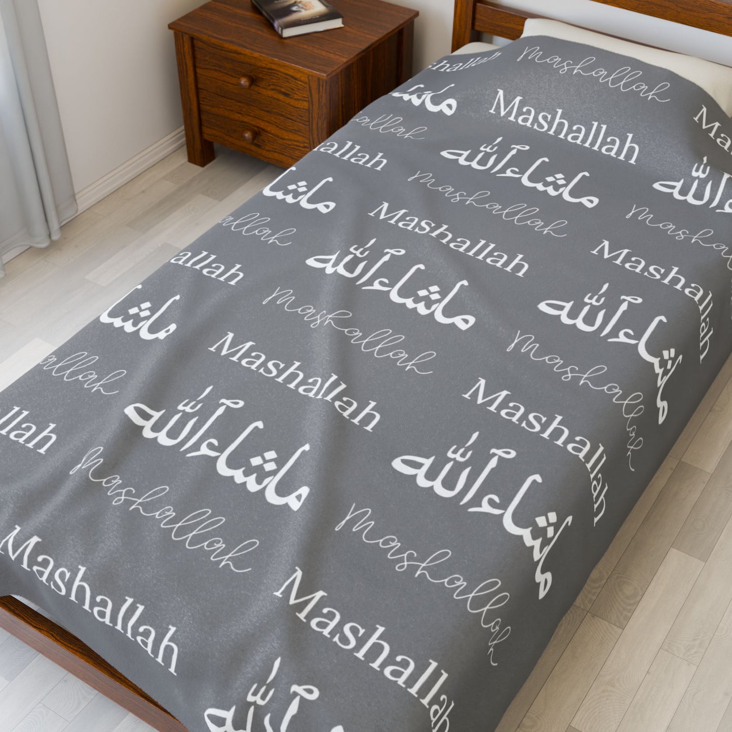 Mashallah Blanket – Grey & White