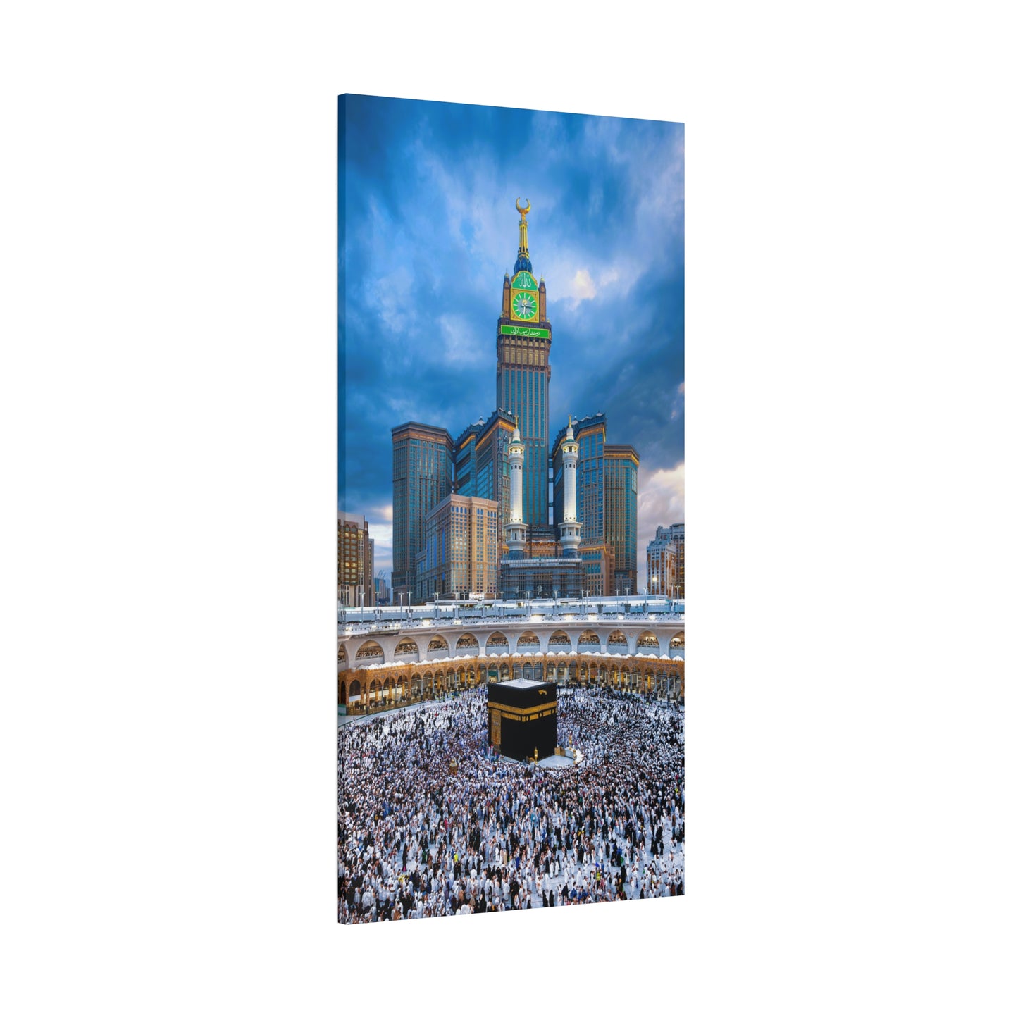 Majestic Kaaba Canvas – Mecca Clock Tower Wall Art (1.25" Depth)