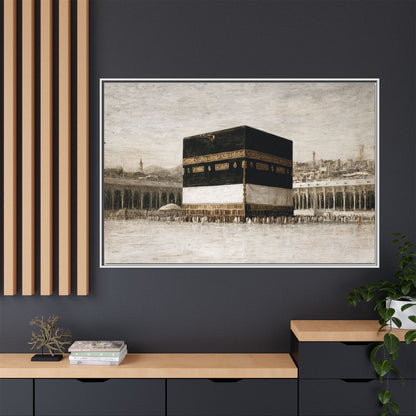 Vintage Kaaba – Hajj Season Framed Canvas