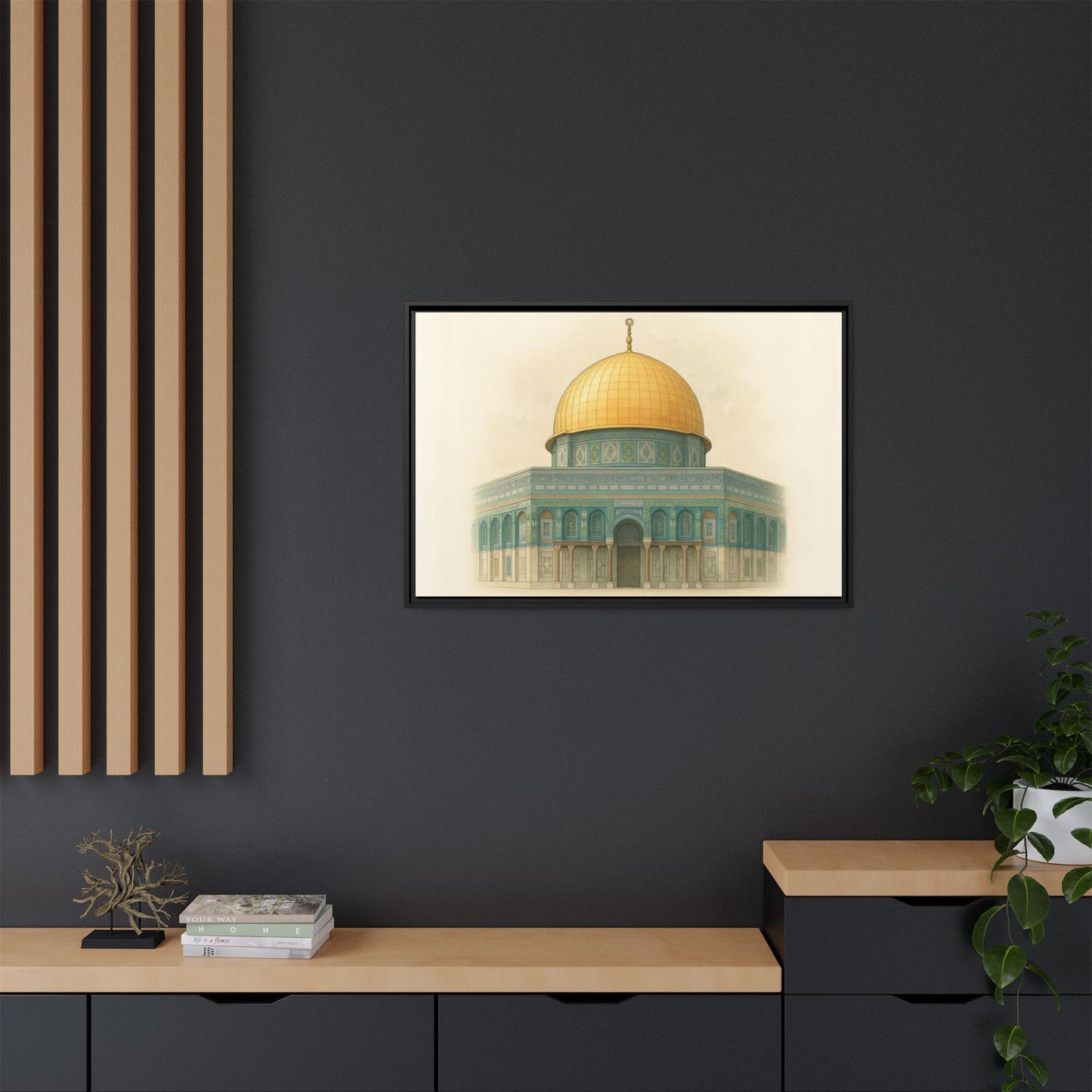 Dome of the Rock Modern Framed Canvas Art