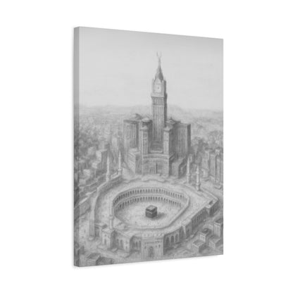 Makkah Skyline Canvas – Kaaba & Clock Tower Art (1.25" Depth)