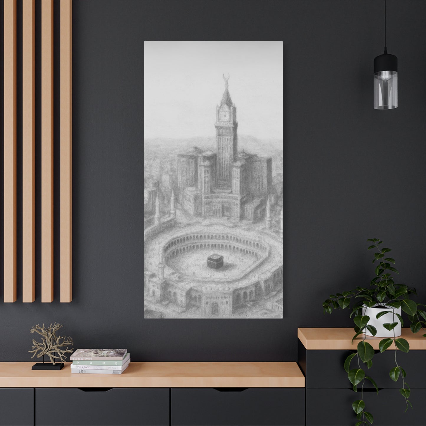 Makkah Skyline Canvas – Kaaba & Clock Tower Art (1.25" Depth)