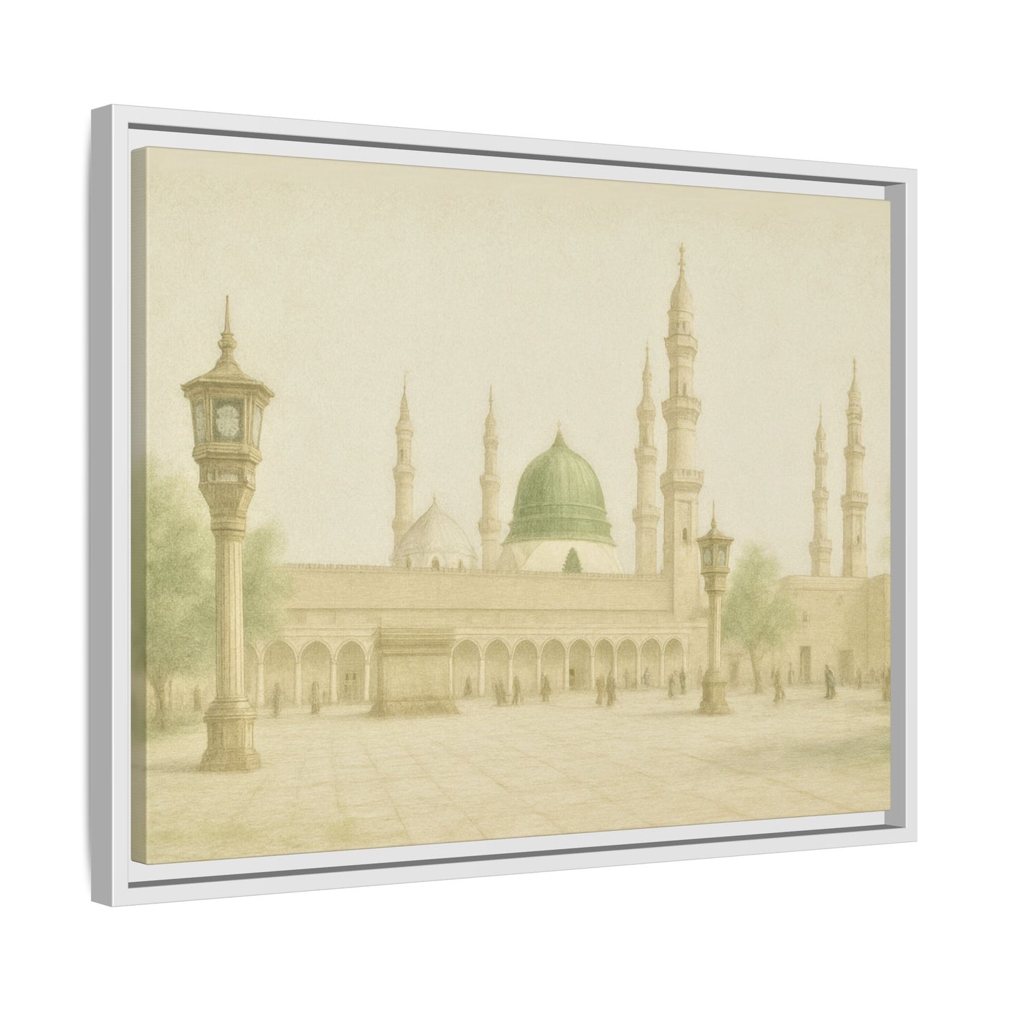 Masjid An-Nabawi Medina – Green Dome Framed Canvas