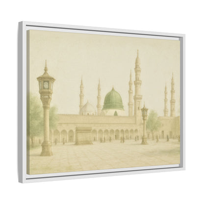 Masjid An-Nabawi Medina – Green Dome Framed Canvas