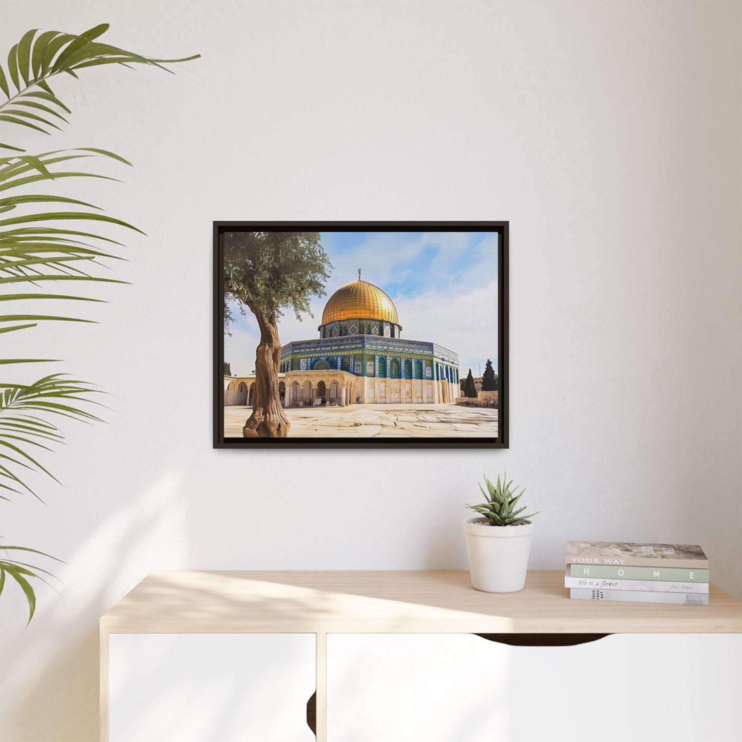 Dome of the Rock – Golden Dome & Olive Trees Framed Canvas