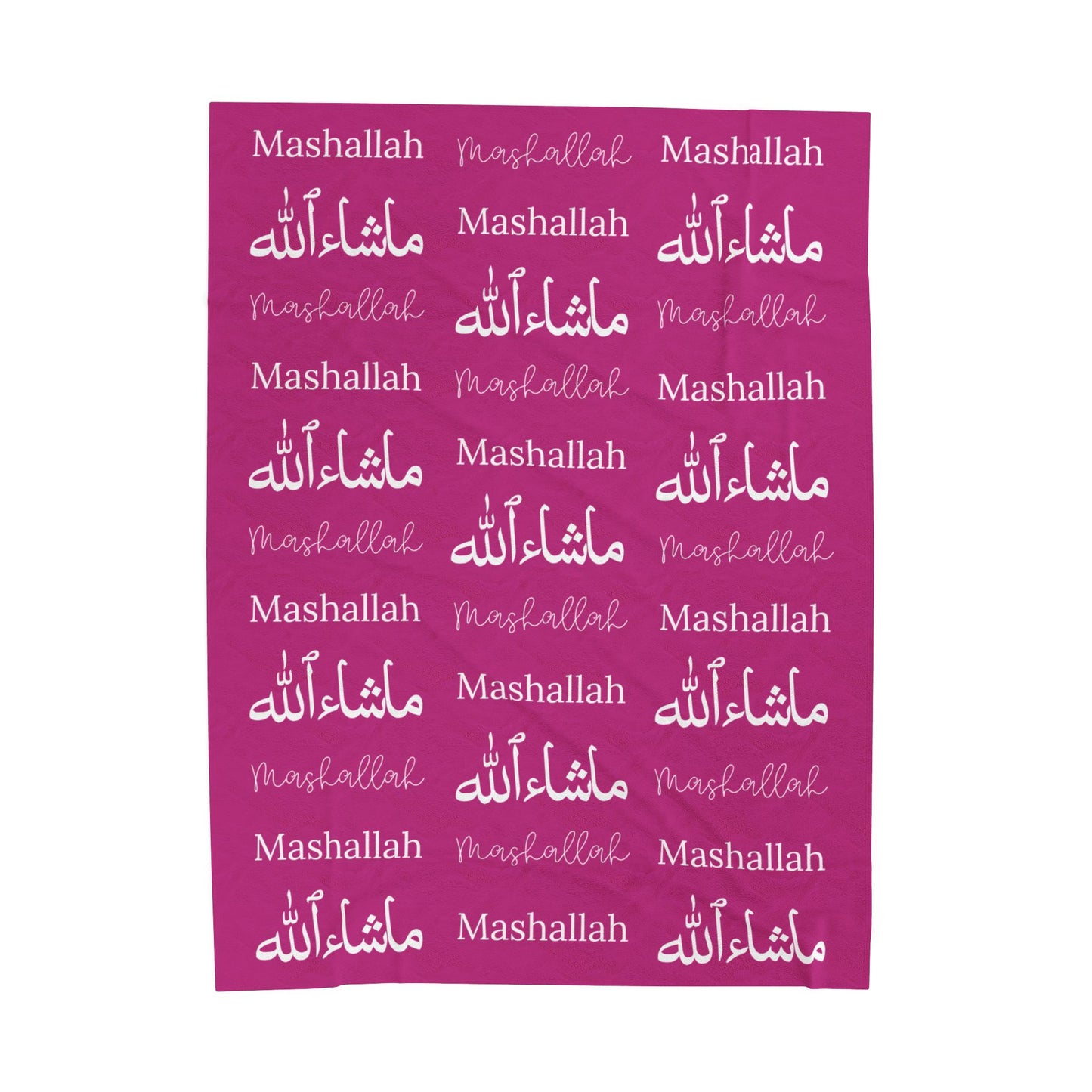 Mashallah Blanket – Magenta Pink & White