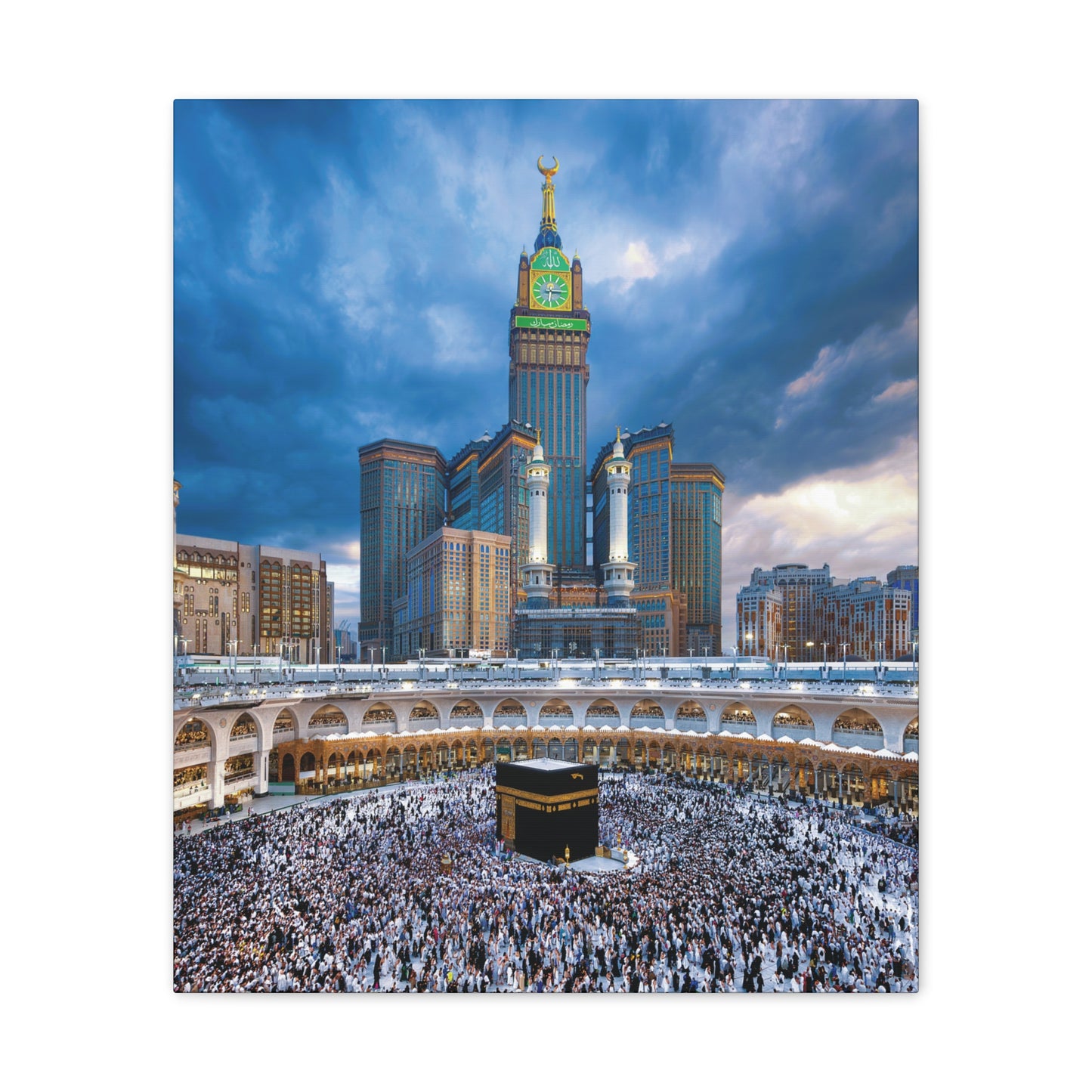 Majestic Kaaba Canvas – Mecca Clock Tower Wall Art (.75 Depth)