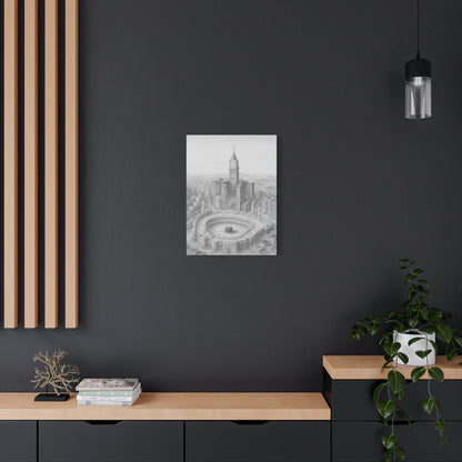 Makkah Skyline Canvas – Kaaba & Clock Tower Art (1.25" Depth)