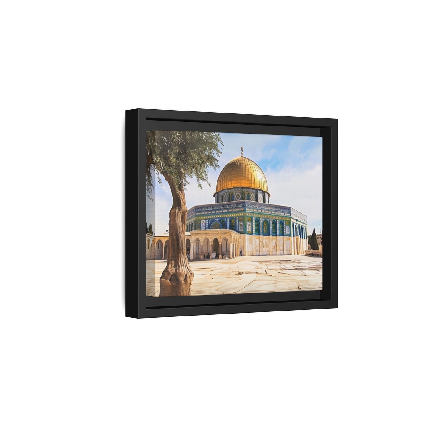 Dome of the Rock – Golden Dome & Olive Trees Framed Canvas