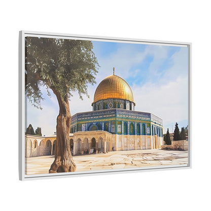 Dome of the Rock – Golden Dome & Olive Trees Framed Canvas