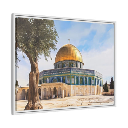 Dome of the Rock – Golden Dome & Olive Trees Framed Canvas