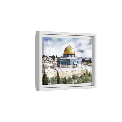 Dome of the Rock – Blue Sky & Olive Trees Framed Canvas