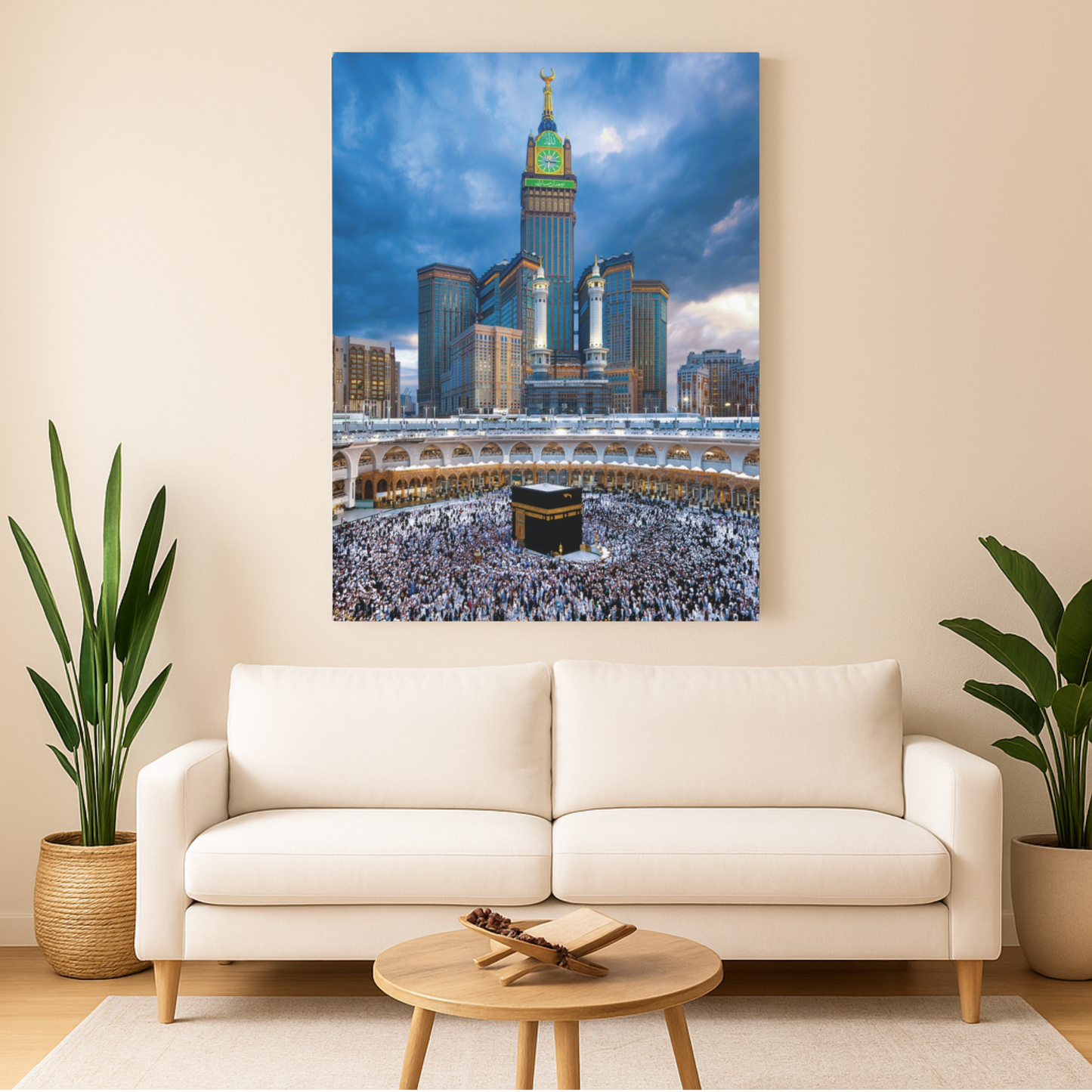 Majestic Kaaba Canvas – Mecca Clock Tower Wall Art (1.25" Depth)