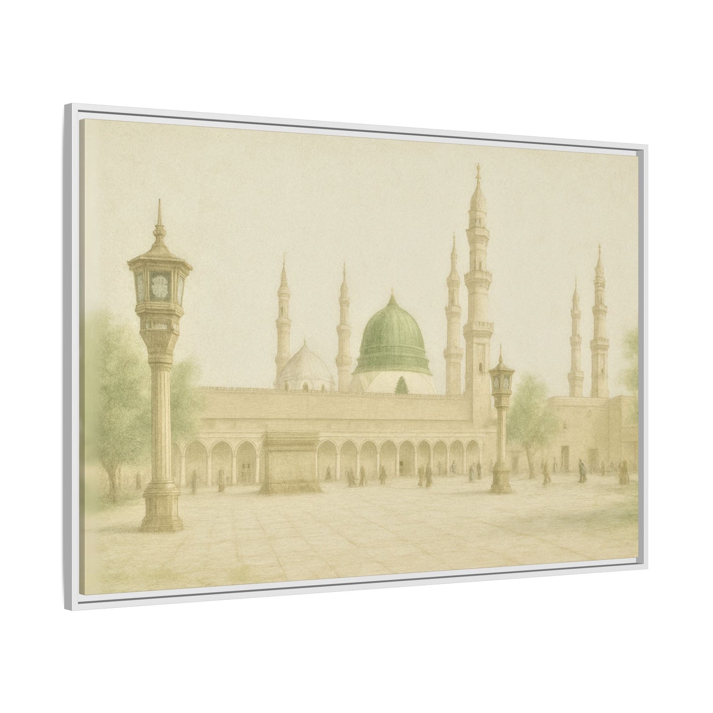 Masjid An-Nabawi Medina – Green Dome Framed Canvas