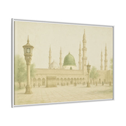 Masjid An-Nabawi Medina – Green Dome Framed Canvas