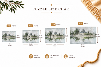 Masjid Al-Aqsa Watercolor Puzzle – Jerusalem Islamic Jigsaw Puzzle