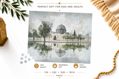 Masjid Al-Aqsa Watercolor Puzzle – Jerusalem Islamic Jigsaw Puzzle